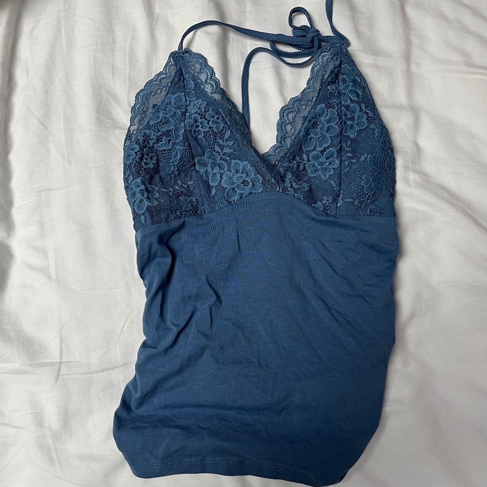 Blue lace top